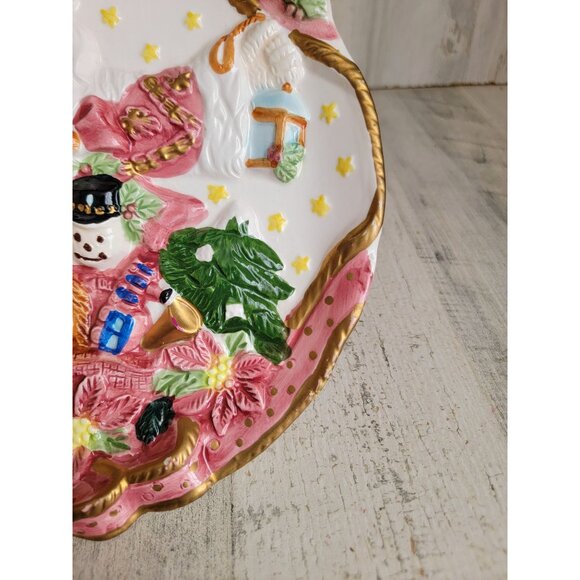 Cookies for‎ Santa vintage ceramic plate home decor xmas snowman - Picture 5 of 7